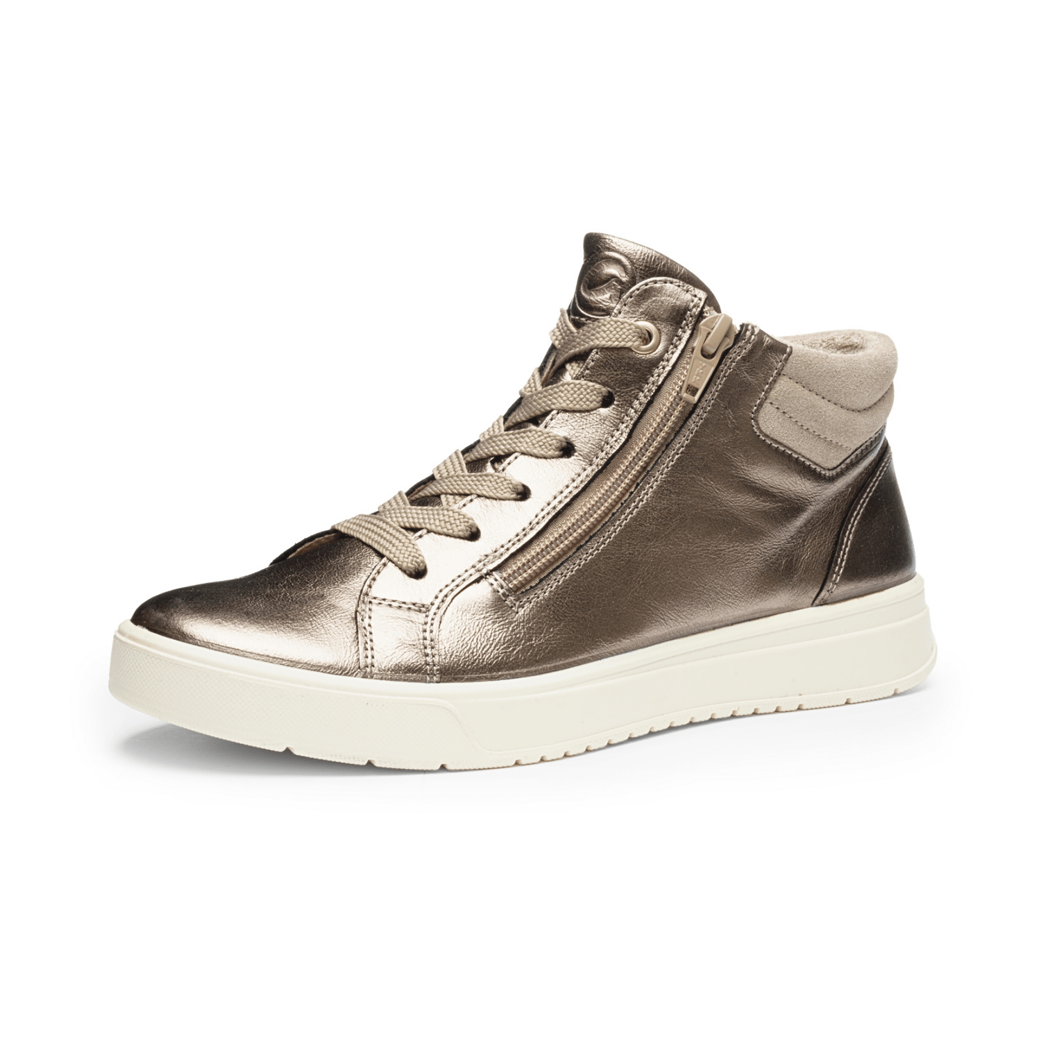 ARA Rom Women's Sneakers in Smooth Leather Gold with Lace-Up Closure and Polyurethane Sole