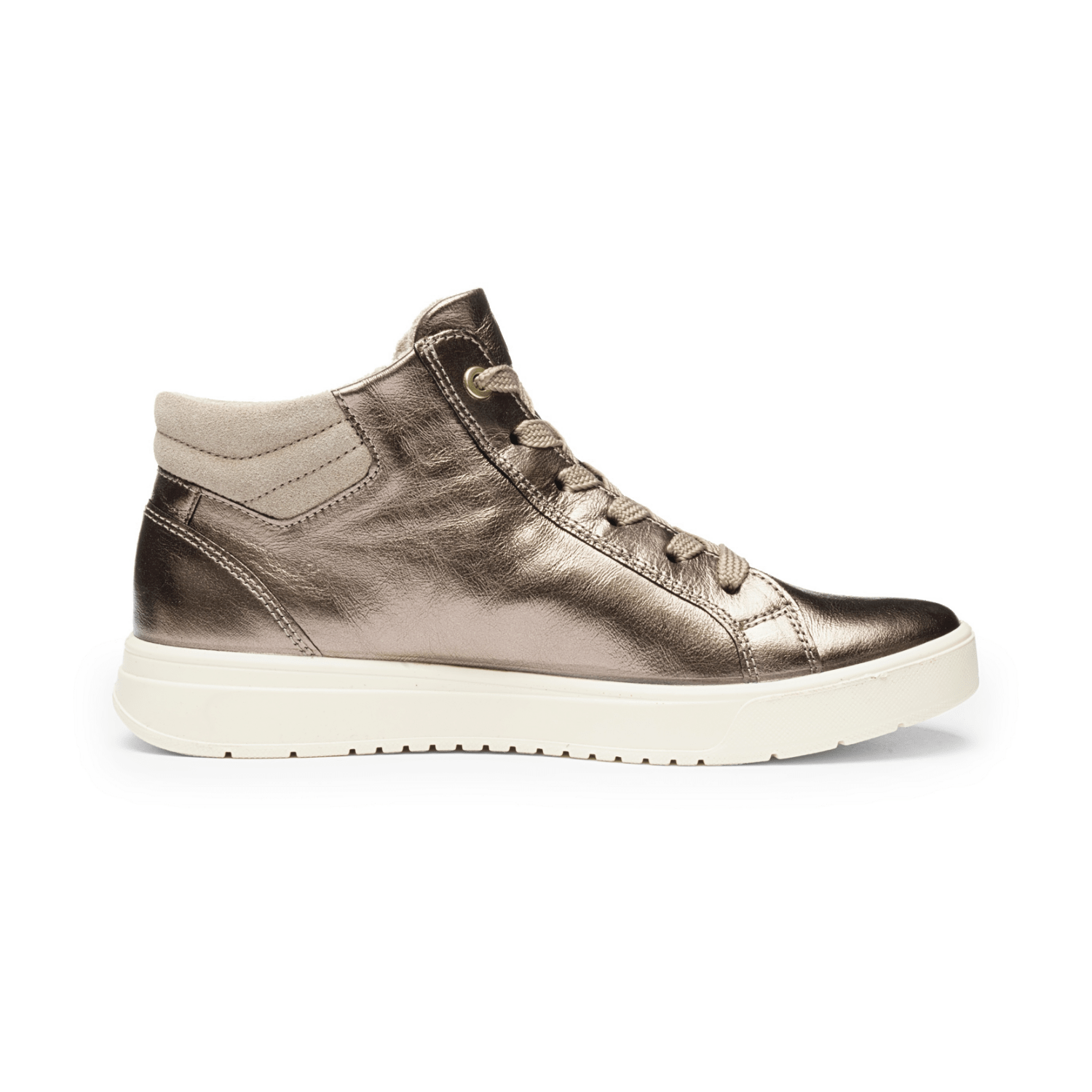 ARA Rom Women's Sneakers in Smooth Leather Gold with Lace-Up Closure and Polyurethane Sole