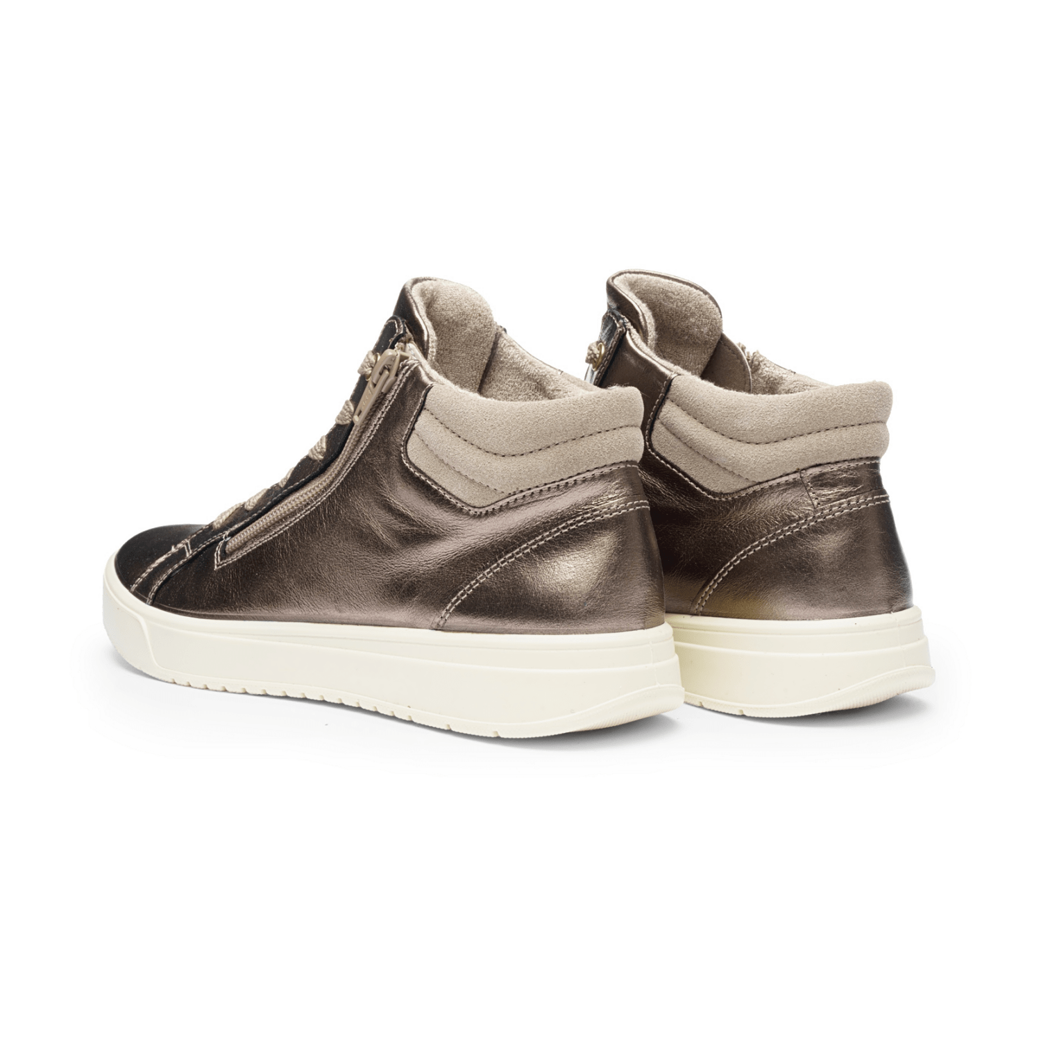 ARA Rom Women's Sneakers in Smooth Leather Gold with Lace-Up Closure and Polyurethane Sole