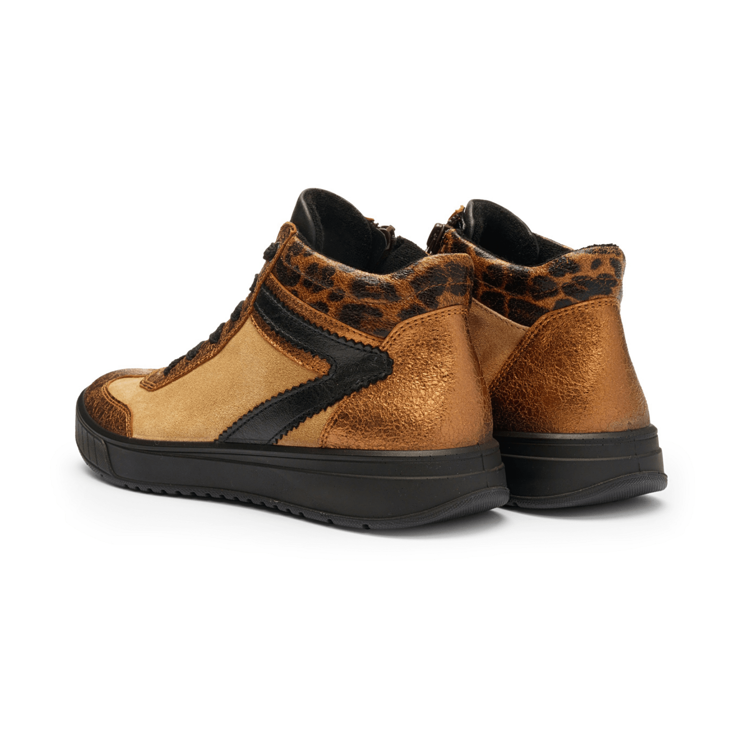 ARA Rom Women's Sneakers in Yellow Smooth Leather with Lace-Up Closure