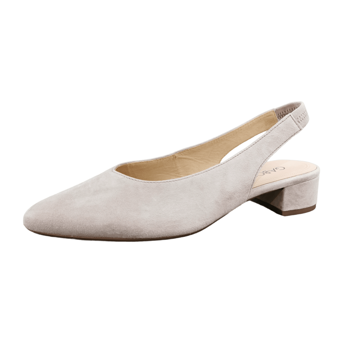 Gabor Women's Slingback Pumps - Patent Leather Comfort Heels in Powder