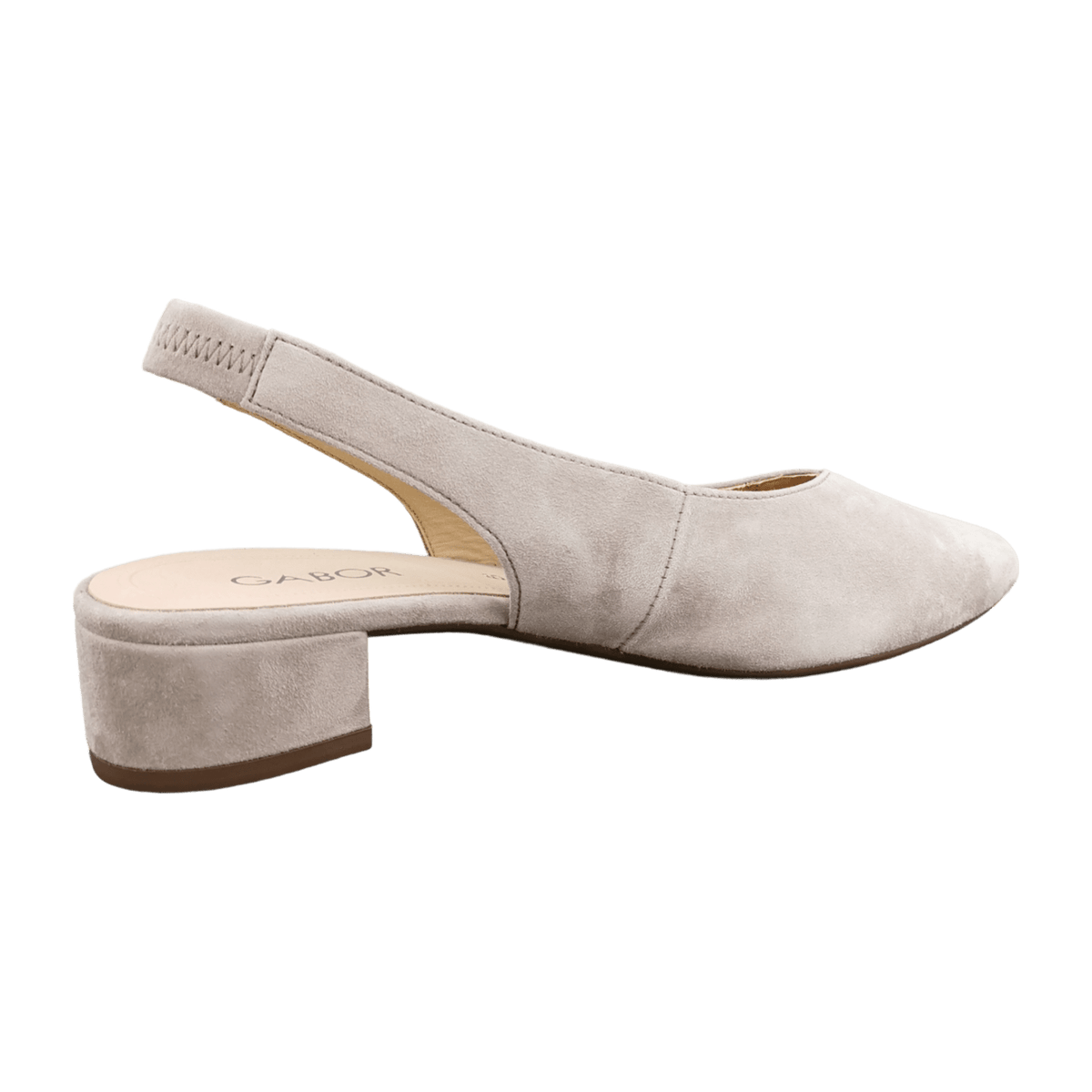 Gabor Women's Slingback Pumps - Patent Leather Comfort Heels in Powder