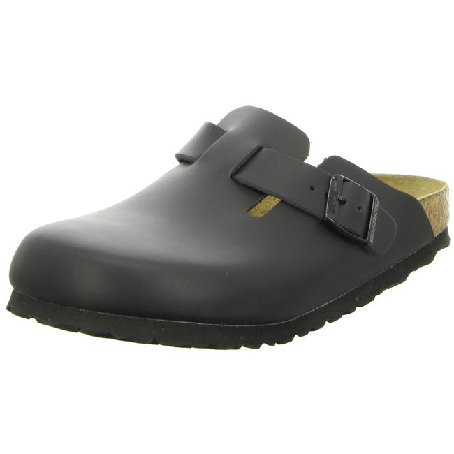 Birkenstock Boston Clogs Mules Slippers Sandals Slides Slip On Black Leather narrow - Bartel-Shop