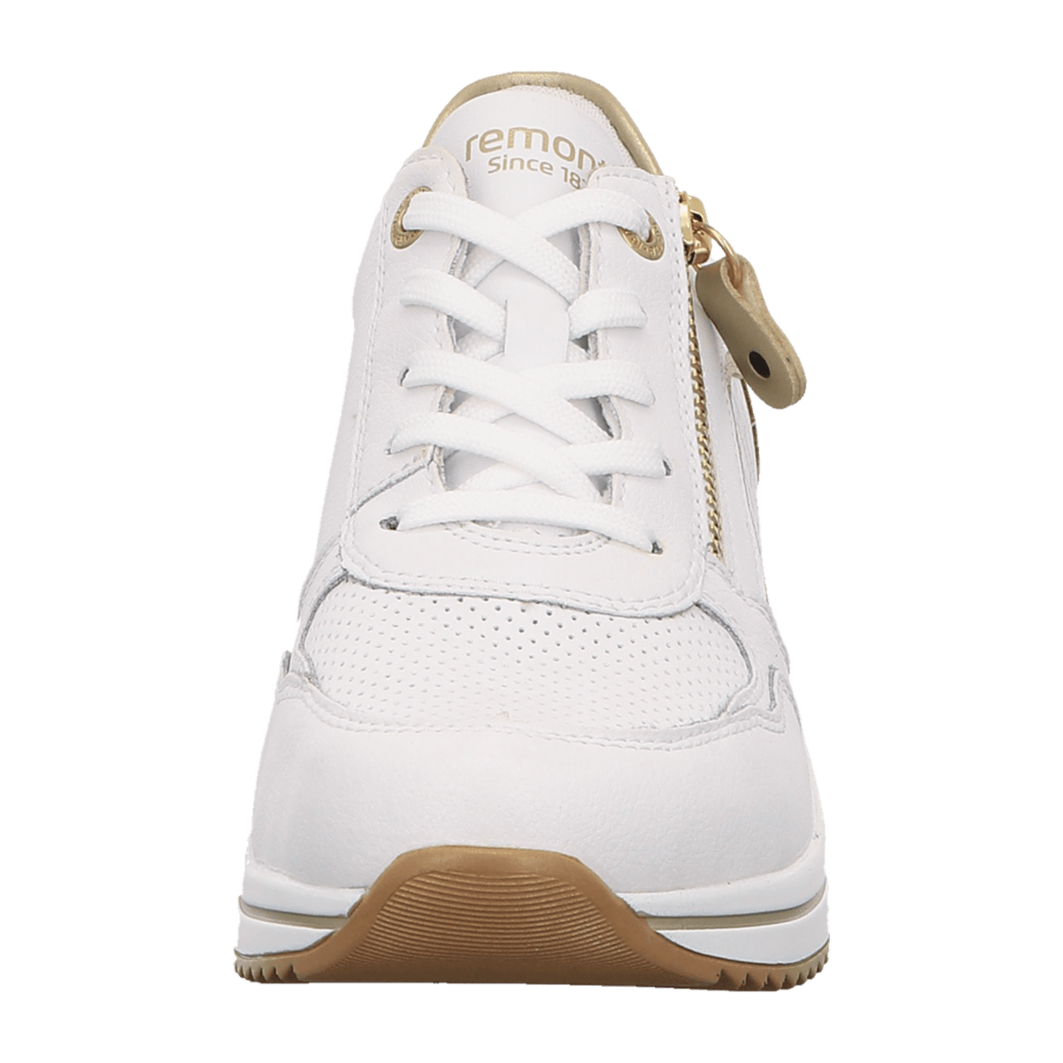 Remonte Women's White Leo Sneakers - Genuine Leather Casual Shoes with Removable Insole