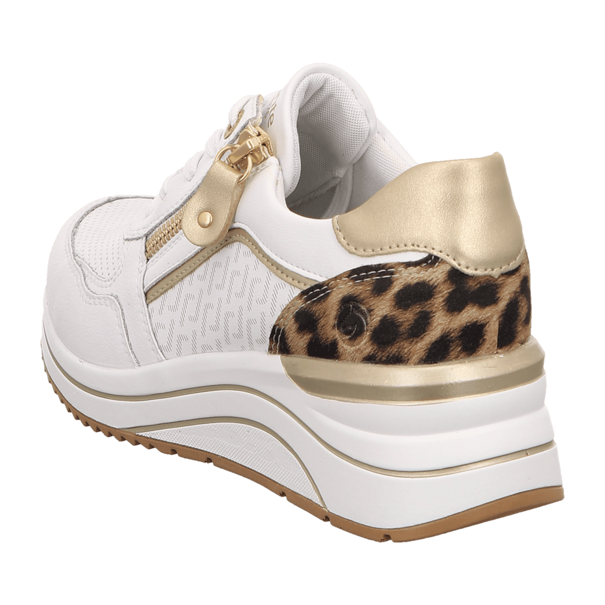 Remonte Women's White Leo Sneakers - Genuine Leather Casual Shoes with Removable Insole