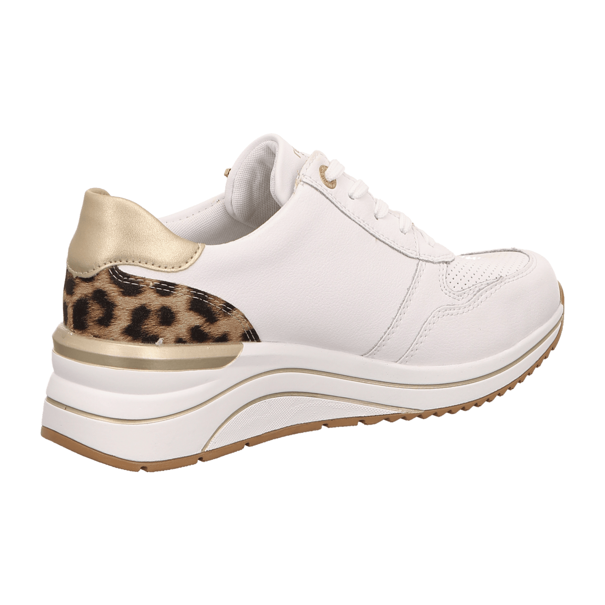Remonte Women's White Leo Sneakers - Genuine Leather Casual Shoes with Removable Insole