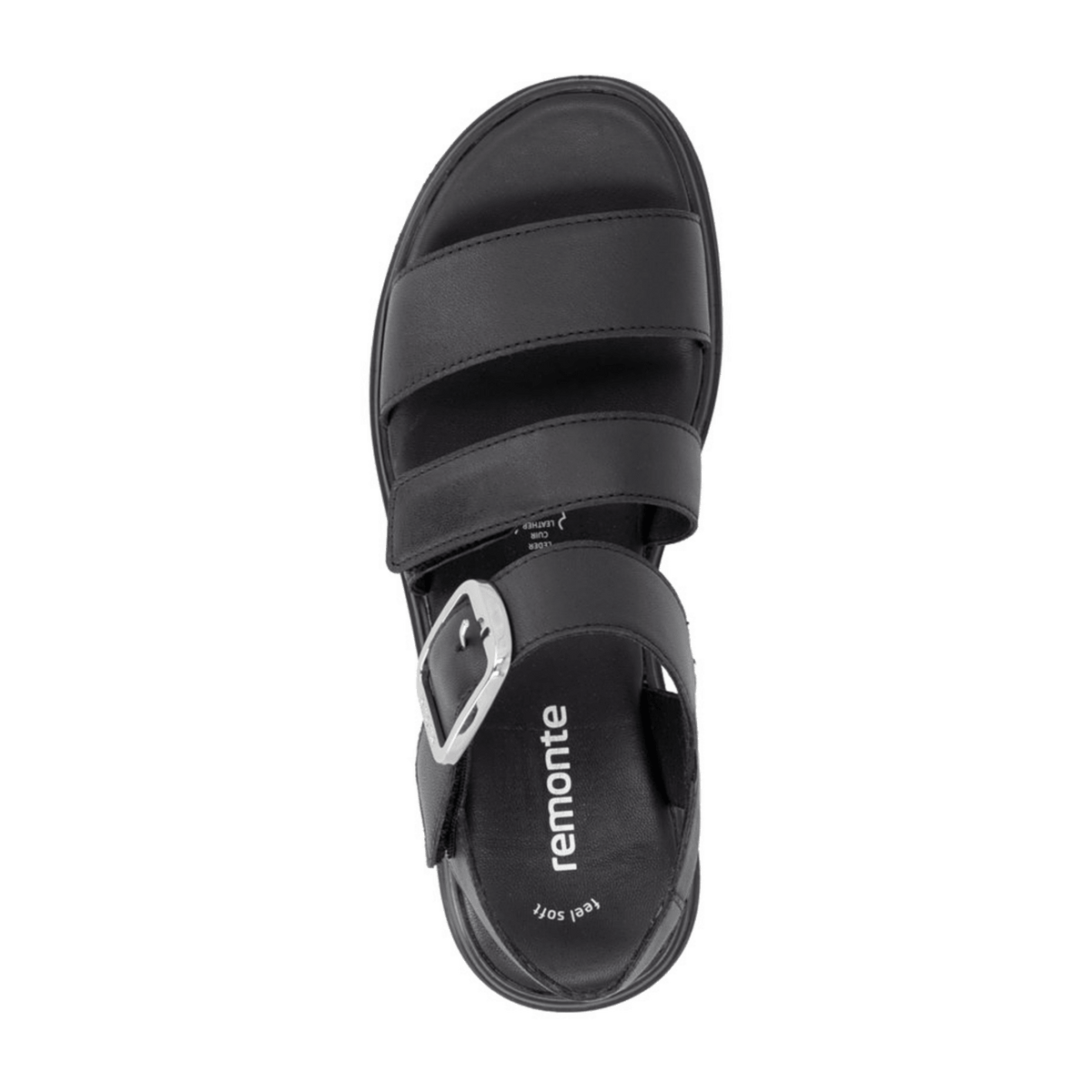 Remonte Women's Black Sandals - Roman Style Comfort Shoes