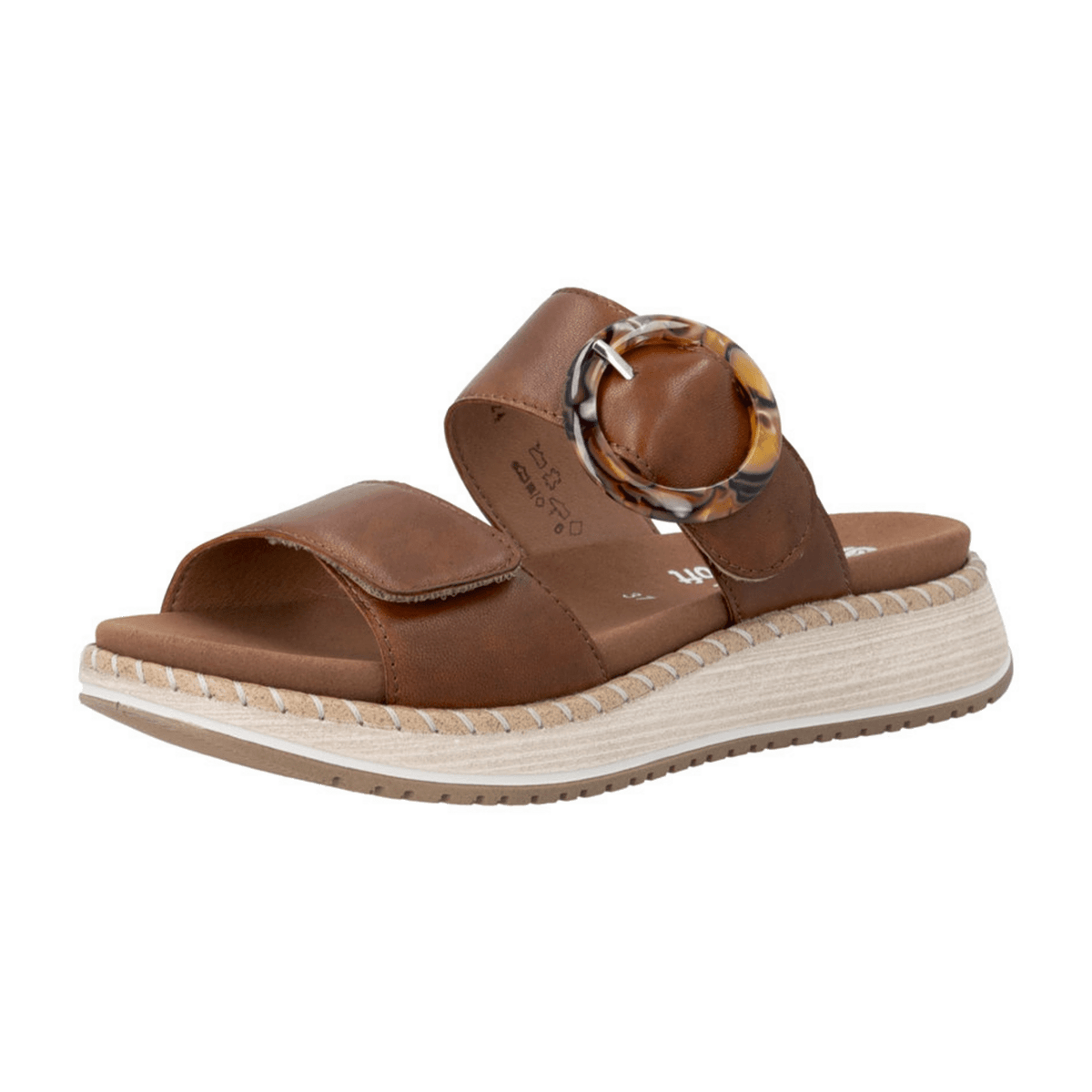 Remonte Women's Mules Sandals Brown Smooth Leather
