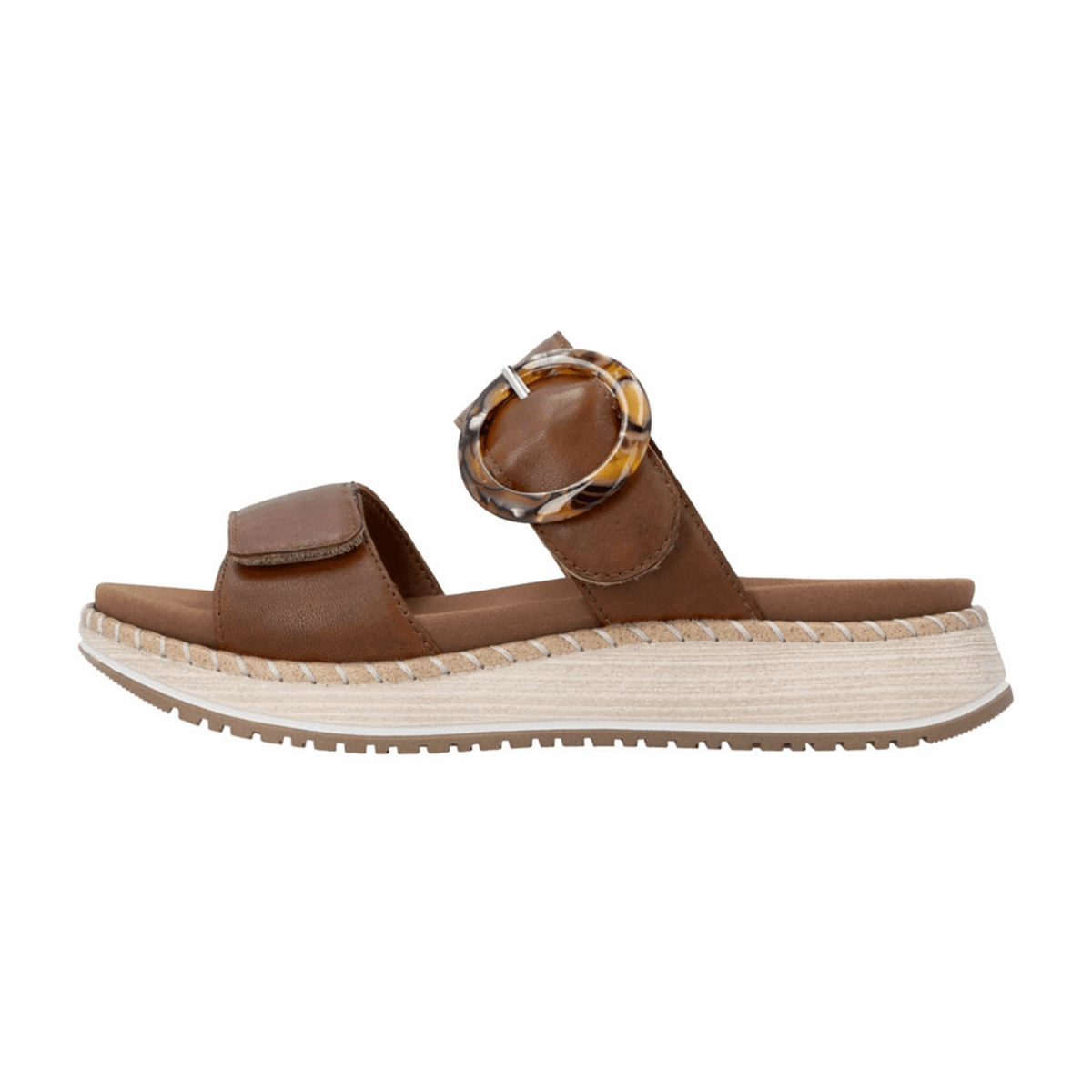 Remonte Women's Mules Sandals Brown Smooth Leather