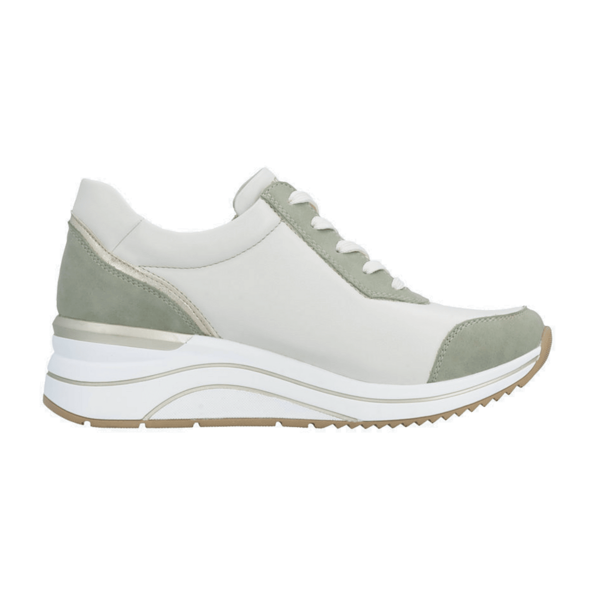 Remonte Women's White Stretch Sneakers - Flexible Fashion Trainers