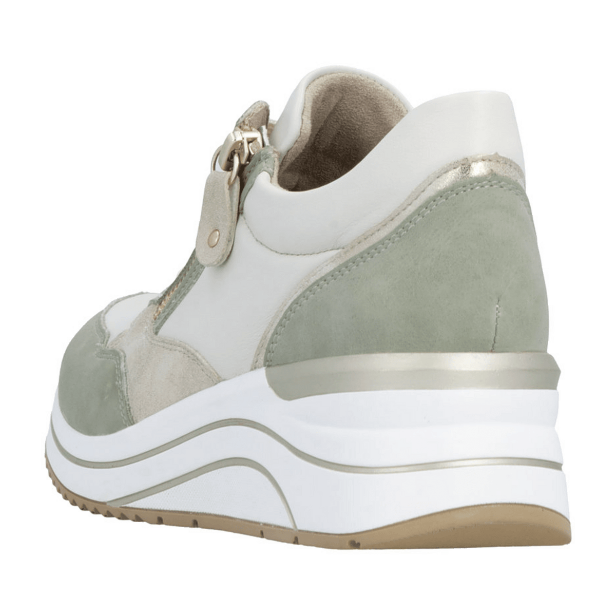 Remonte Women's White Stretch Sneakers - Flexible Fashion Trainers