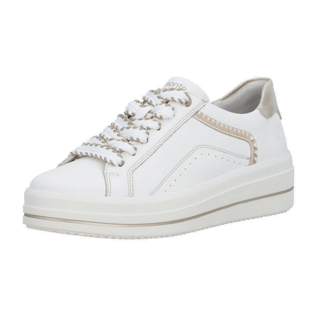 Remonte Women's White Leather Sneakers - Lite n Soft Comfort