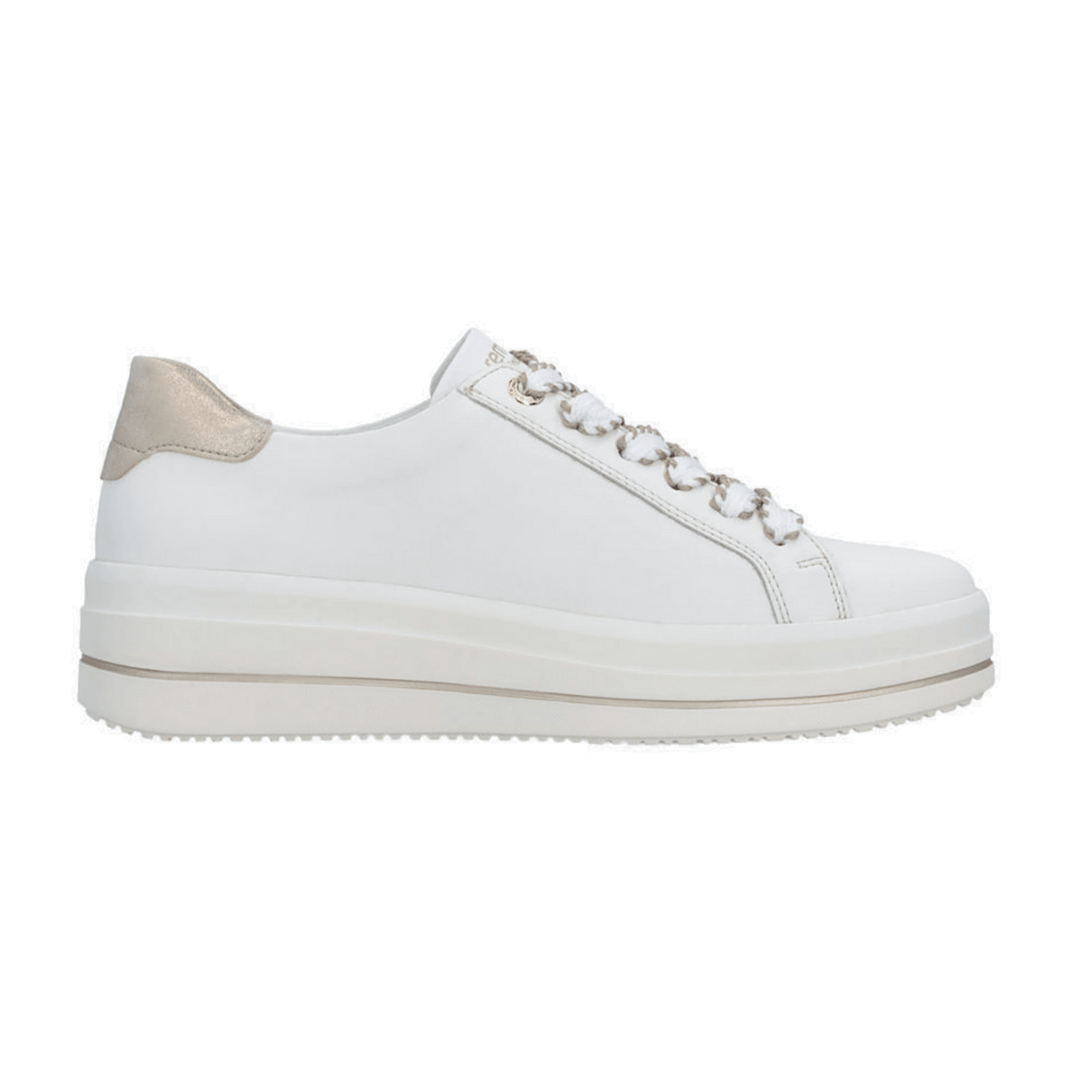 Remonte Women's White Leather Sneakers - Lite n Soft Comfort