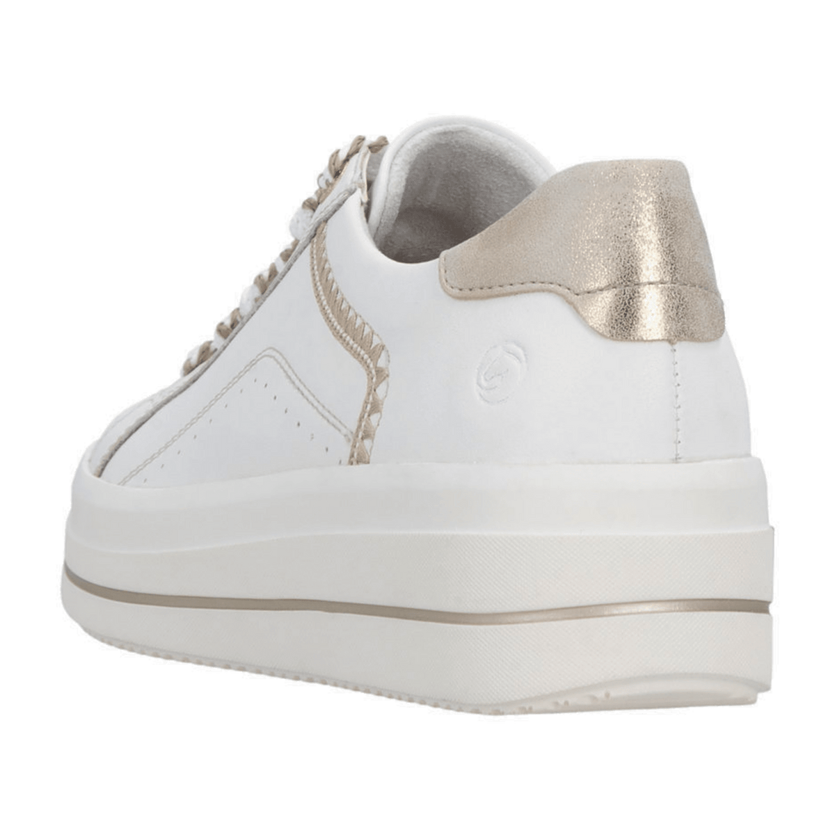 Remonte Women's White Leather Sneakers - Lite n Soft Comfort