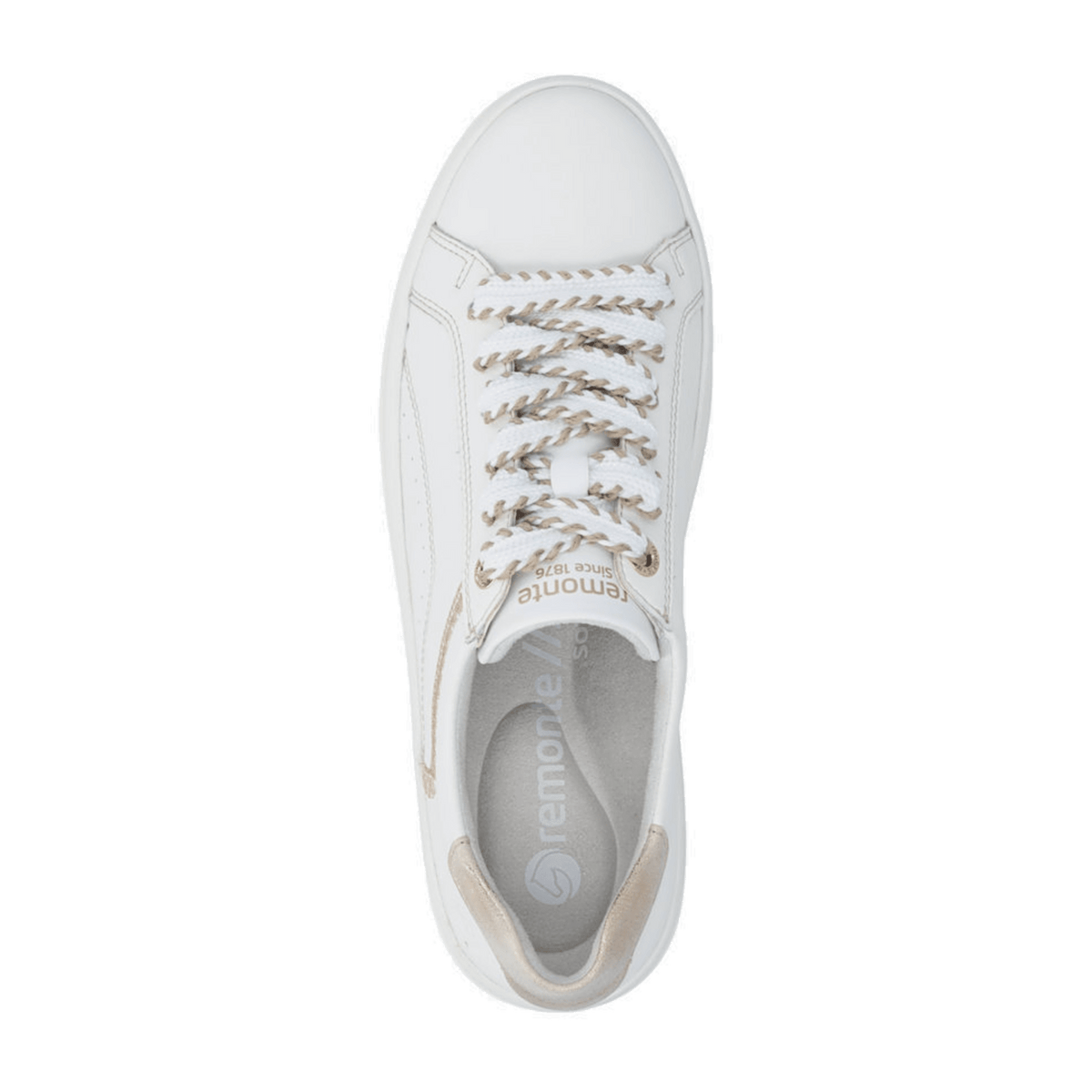 Remonte Women's White Leather Sneakers - Lite n Soft Comfort