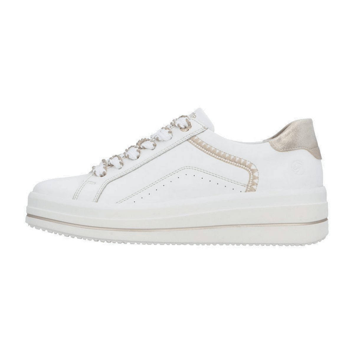 Remonte Women's White Leather Sneakers - Lite n Soft Comfort