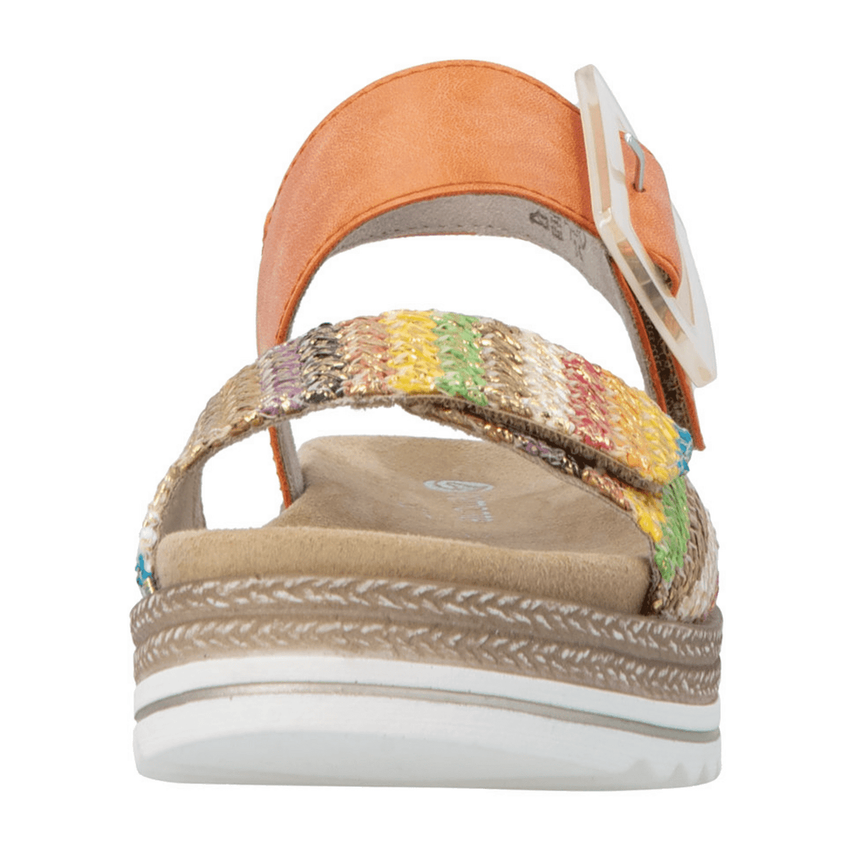 Remonte Women's Orange Wedge Sandals - Vegan Lite n Soft Comfort
