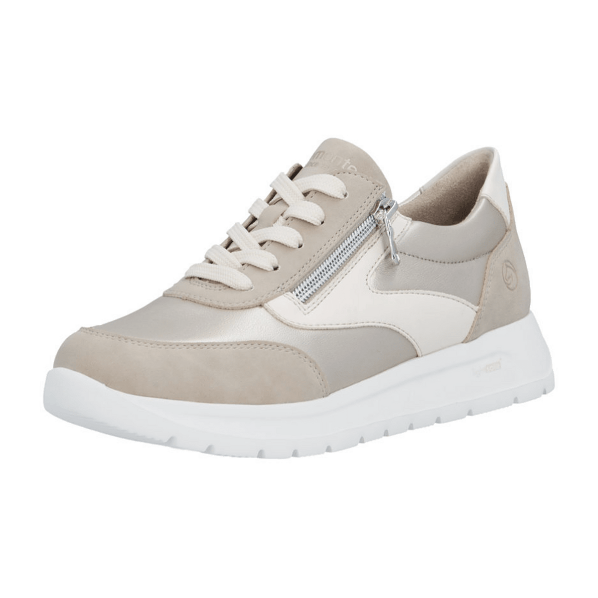 Remonte Women's Beige Lace-Up Sneakers Comfort Shoes