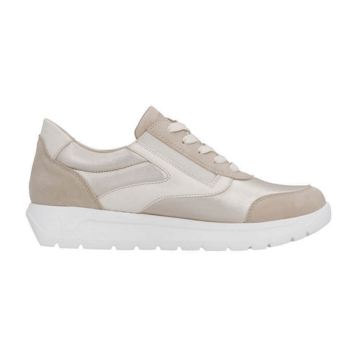Remonte Women's Beige Lace-Up Sneakers Comfort Shoes