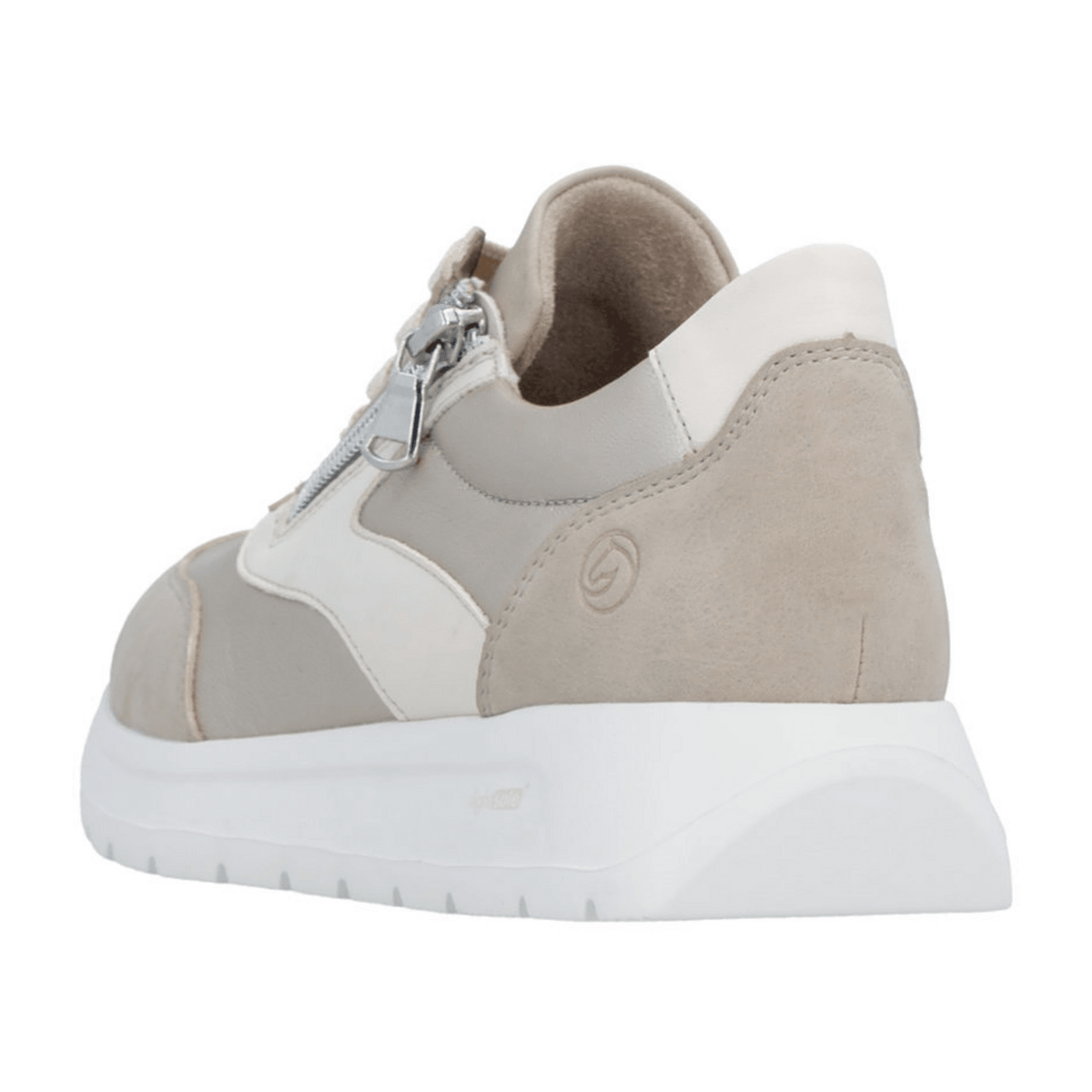 Remonte Women's Beige Lace-Up Sneakers Comfort Shoes