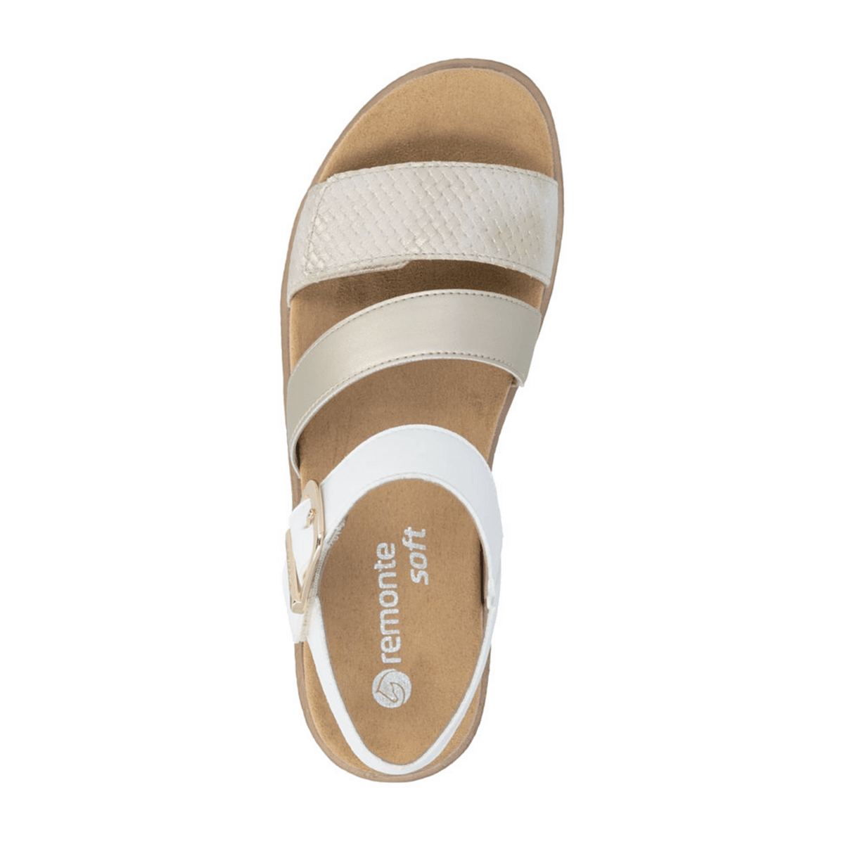 Remonte Women's Gold Sandals - Elegant Summer Open Toe Shoes
