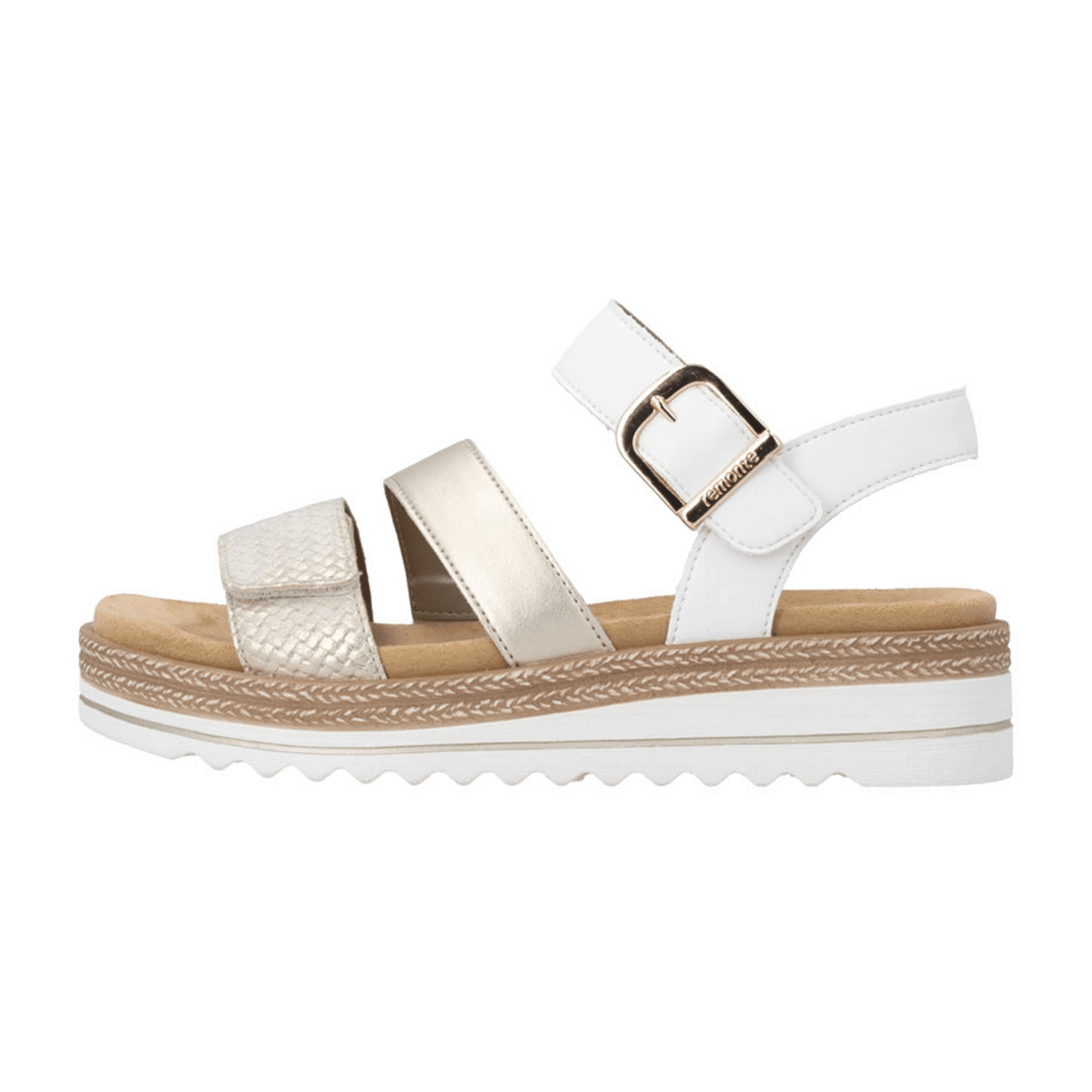 Remonte Women's Gold Sandals - Elegant Summer Open Toe Shoes