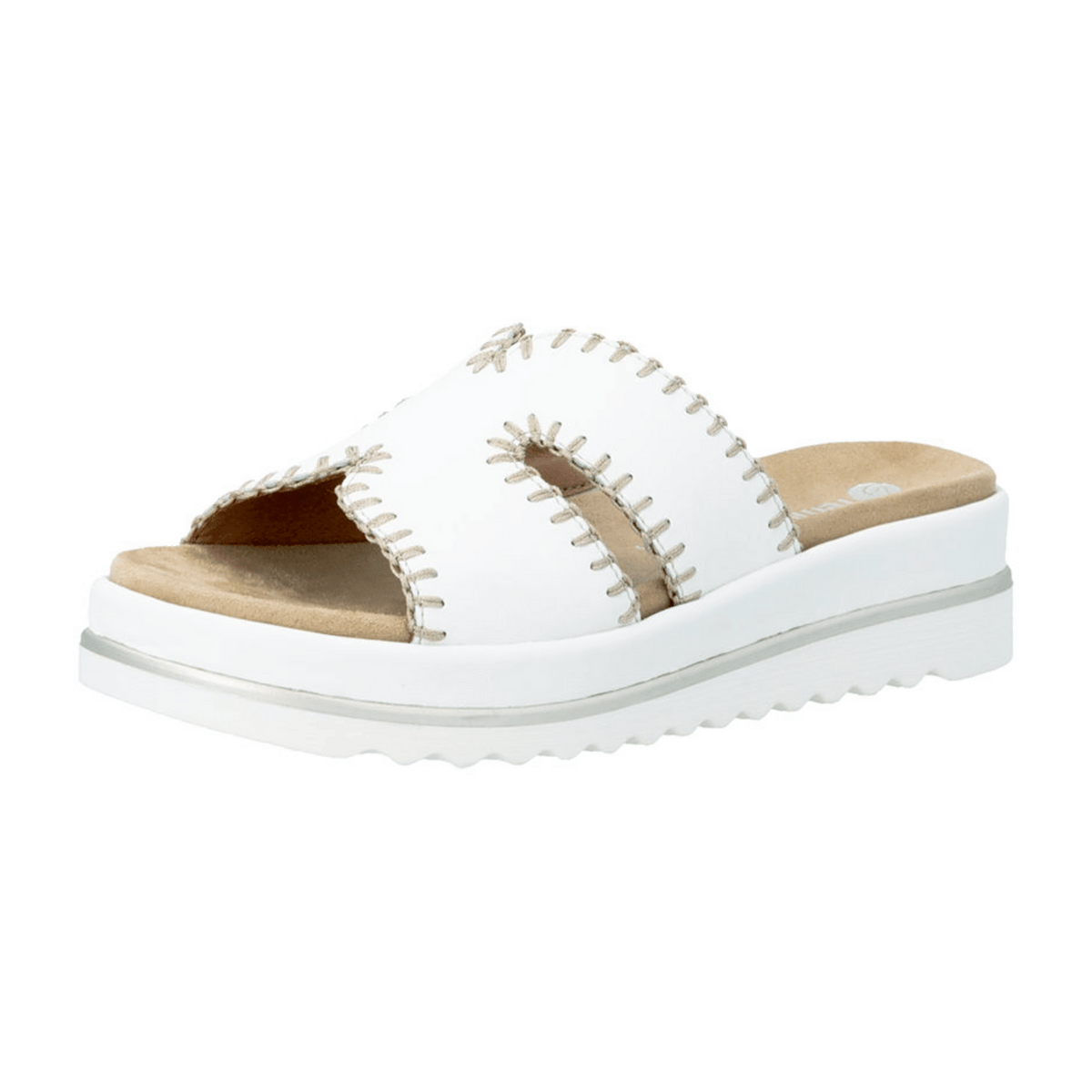 Remonte Women's White Leather Strappy Sandals - Lite n Soft Casual
