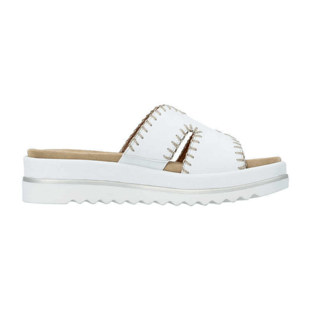 Remonte Women's White Leather Strappy Sandals - Lite n Soft Casual