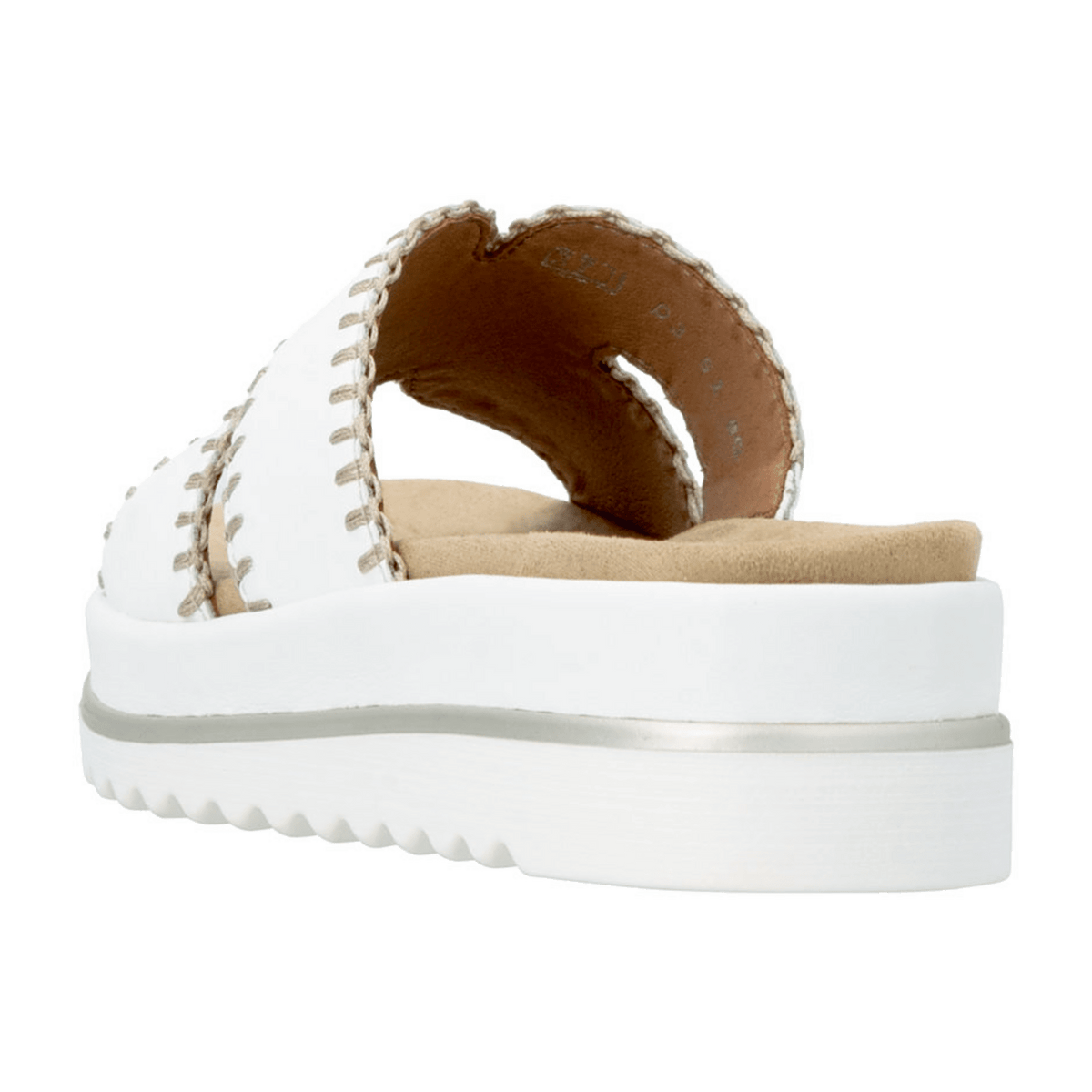 Remonte Women's White Leather Strappy Sandals - Lite n Soft Casual