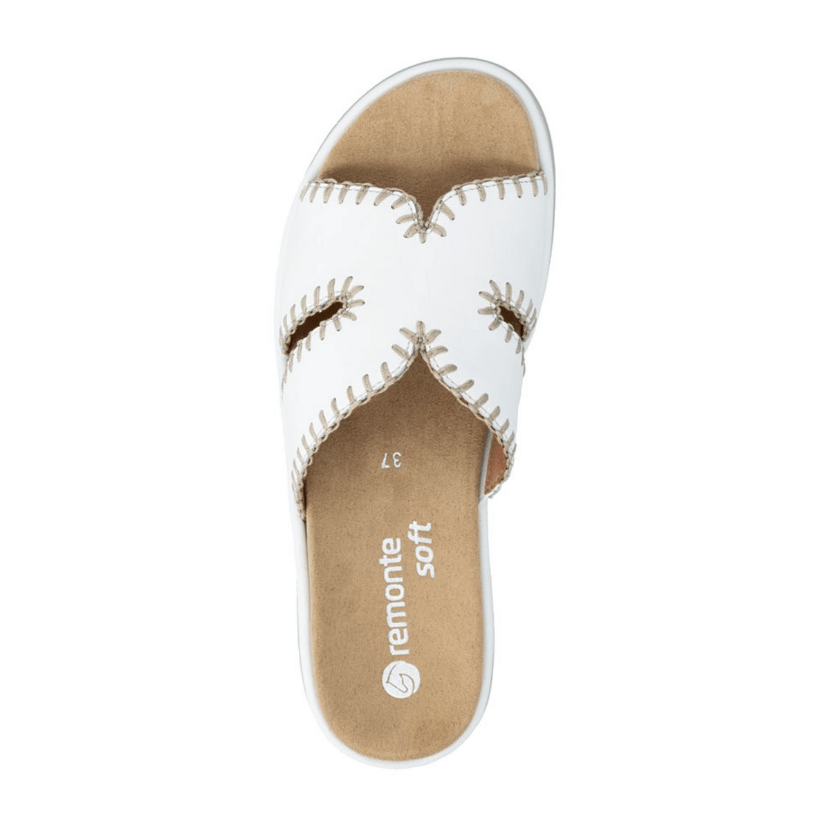 Remonte Women's White Leather Strappy Sandals - Lite n Soft Casual