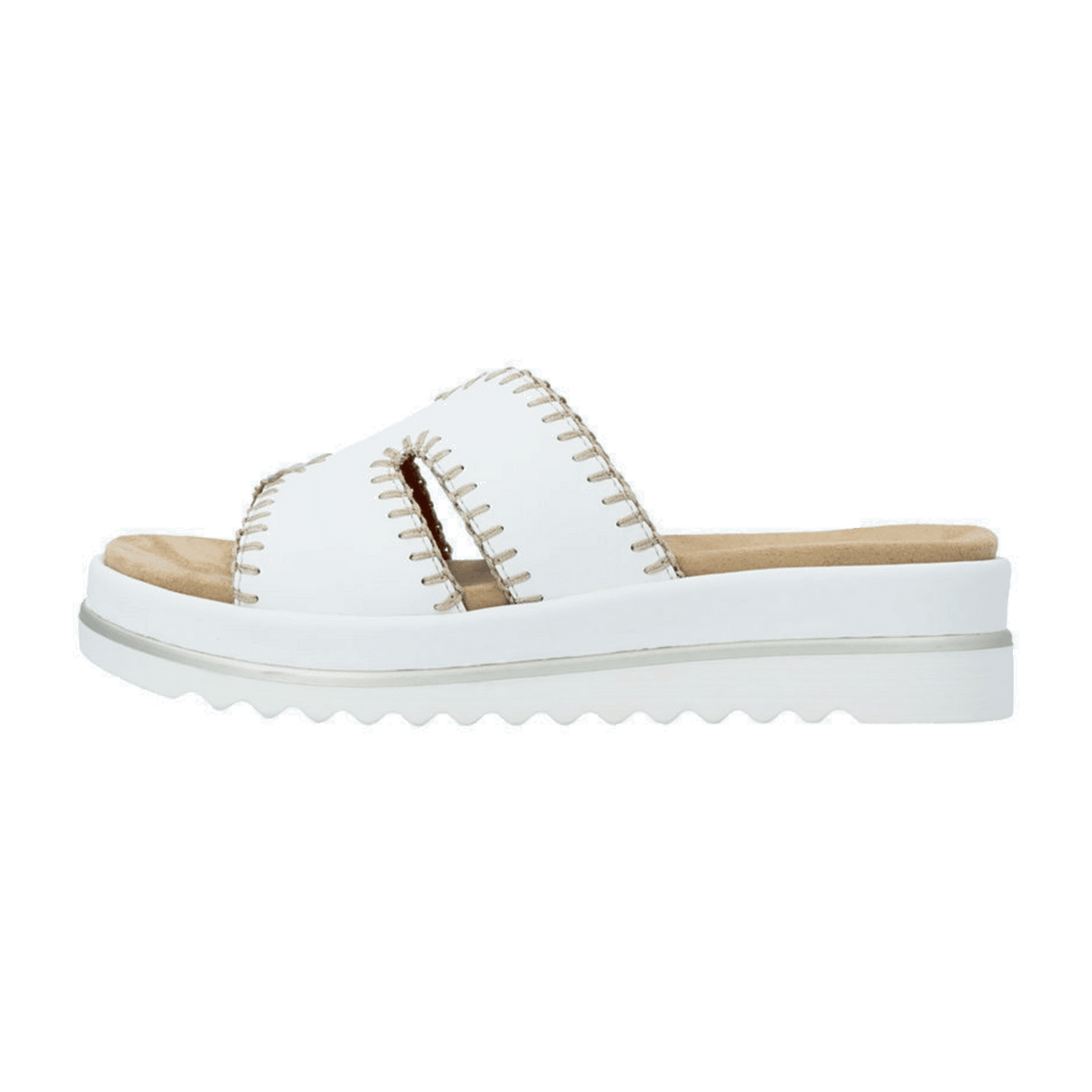 Remonte Women's White Leather Strappy Sandals - Lite n Soft Casual