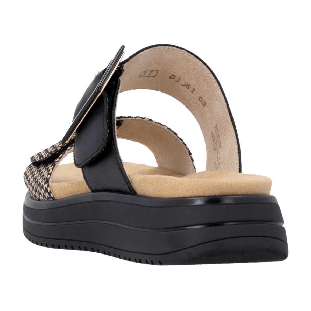 Remonte Women's D1J61 Mules - Black Cushioned Sandals