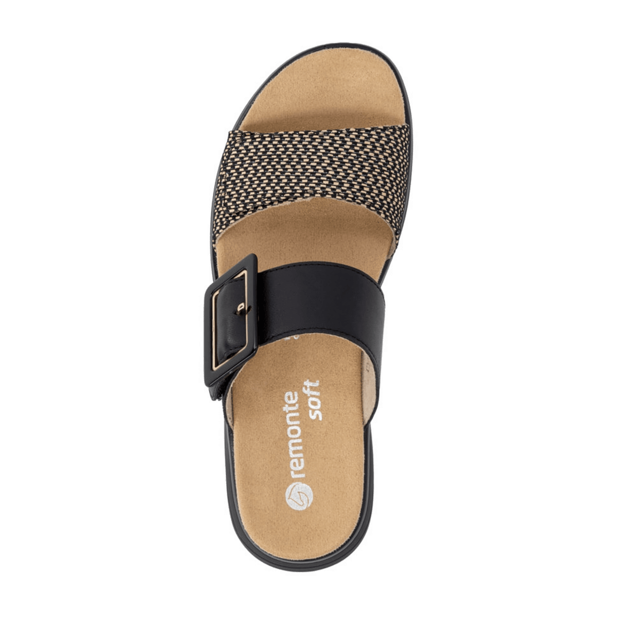 Remonte Women's D1J61 Mules - Black Cushioned Sandals