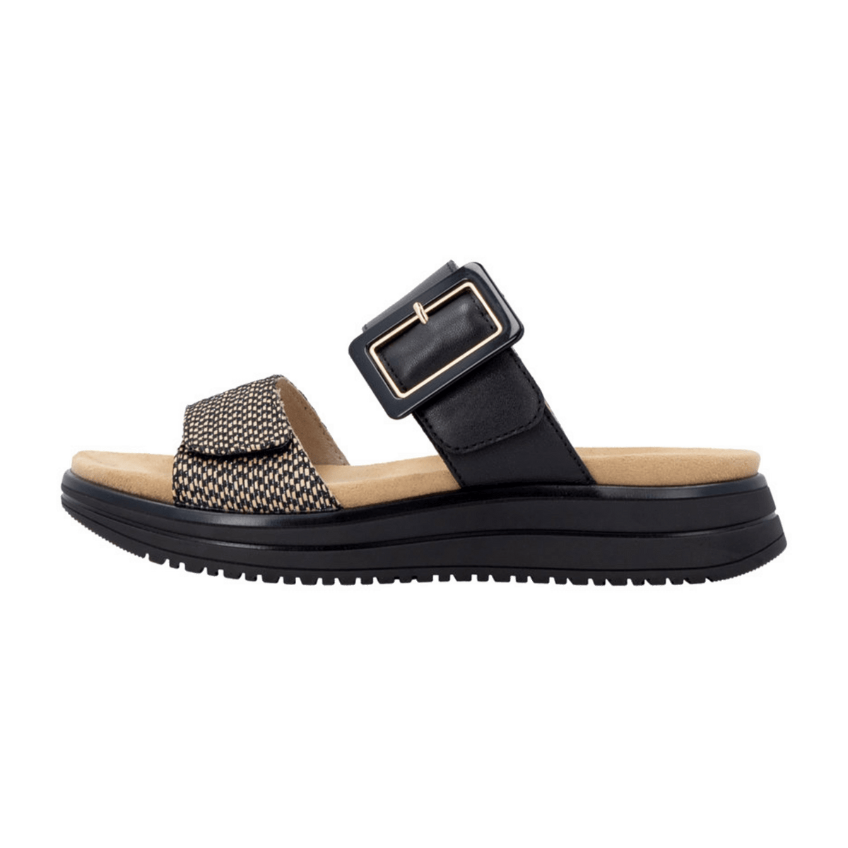 Remonte Women's D1J61 Mules - Black Cushioned Sandals