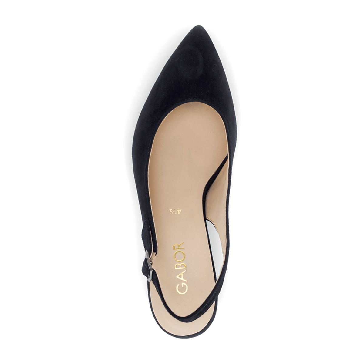 Gabor Women's Slingback Pumps - Dark Blue Patent Pointed Toe Comfort Heels