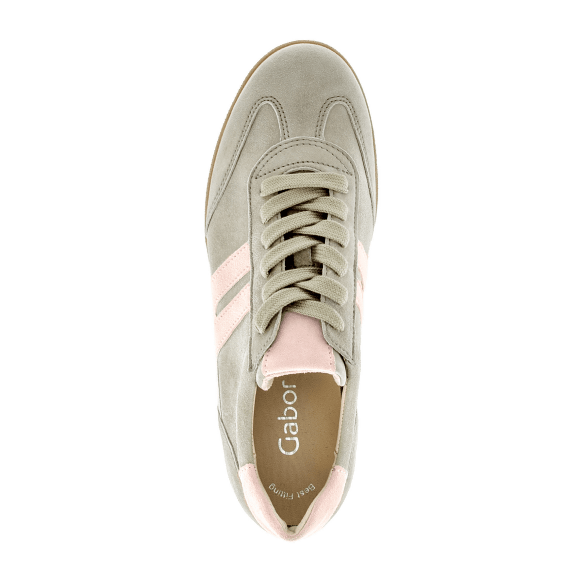 Gabor Women's Low-Top Sneakers - Best Fitting Suede Lace-Up Shoes Schilf Bloom