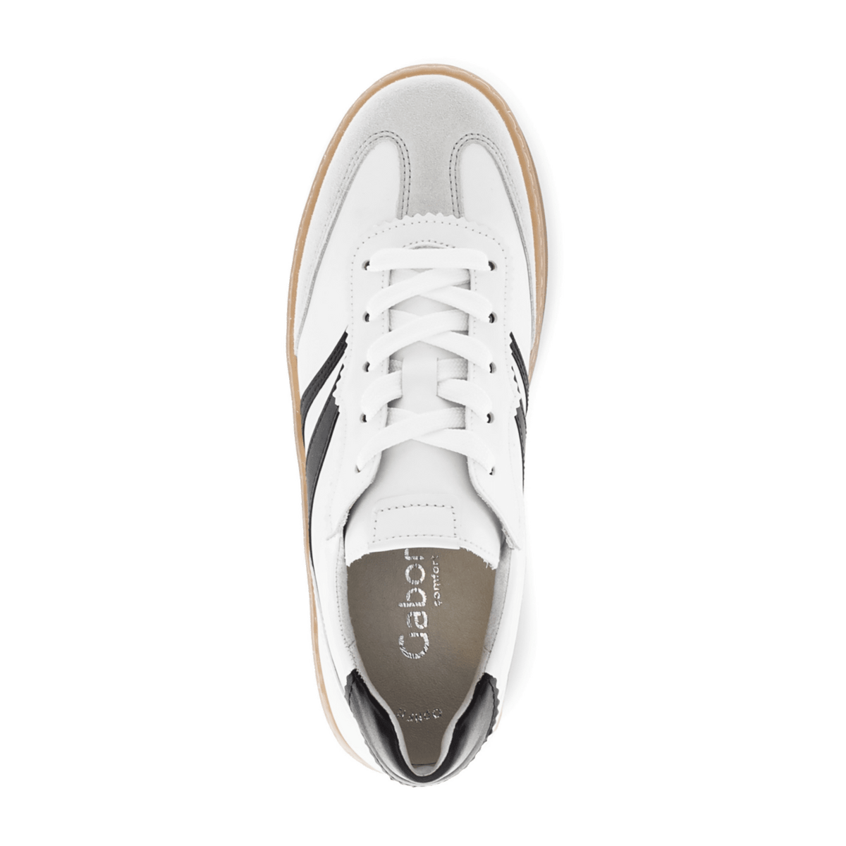 Gabor Women's Comfort Low-Top Sneakers White Lea Black