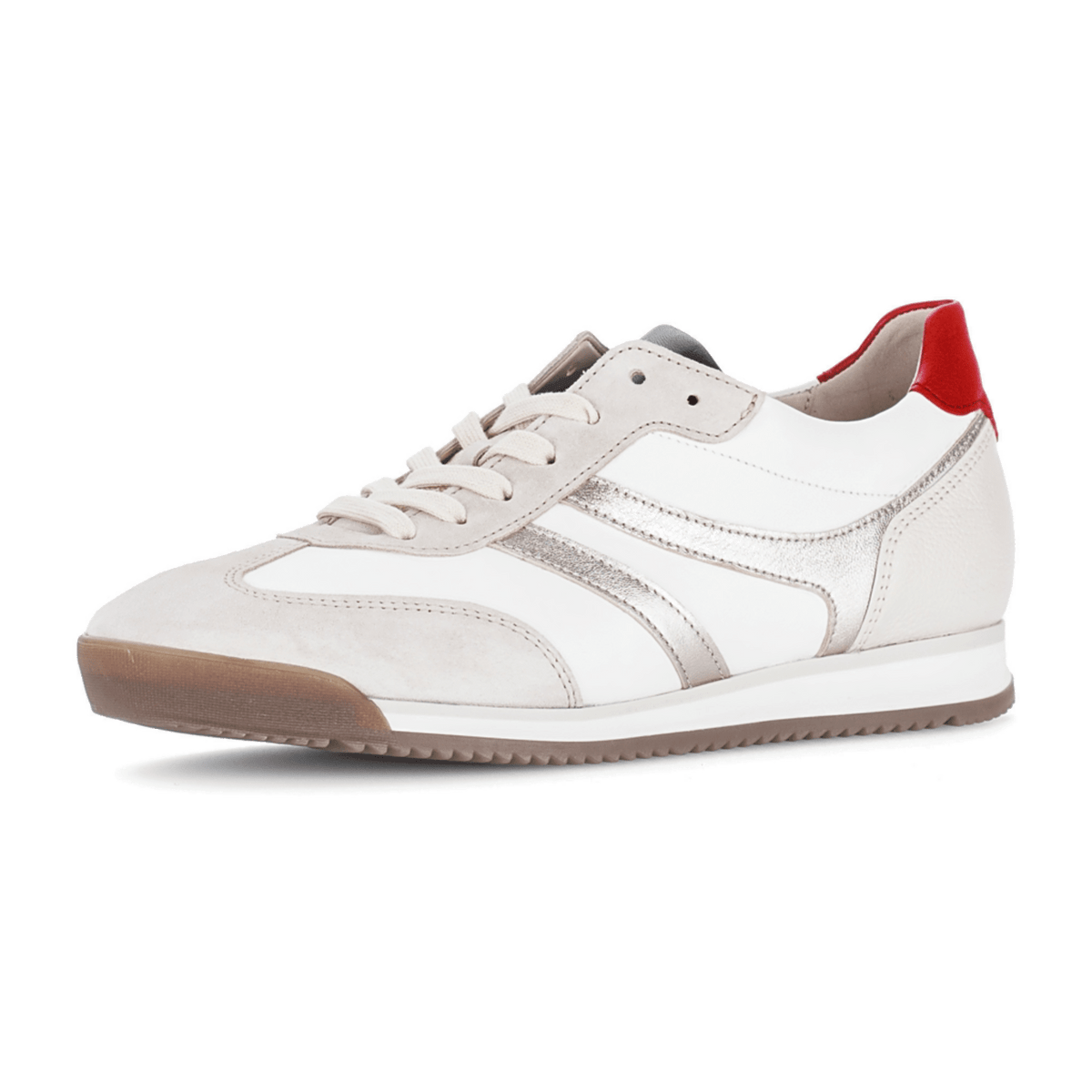 Gabor Women's Low-Top Trainers Beige Nubuck Suede Lace-Up