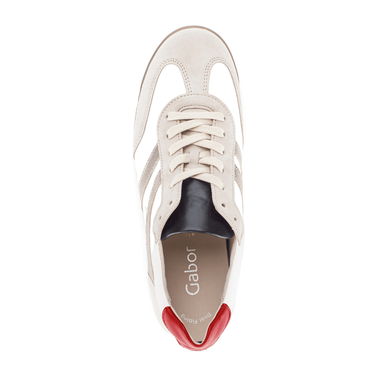 Gabor Women's Low-Top Trainers Beige Nubuck Suede Lace-Up