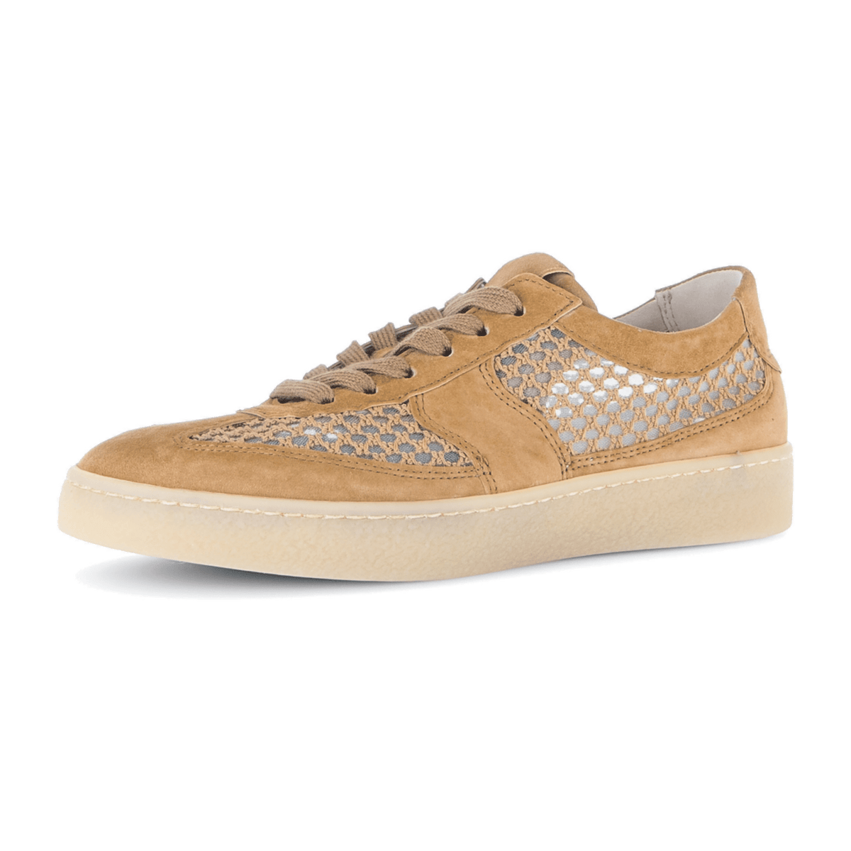 Gabor Women's Low-Top Sneakers - Brown Nubuck Suede Comfort Shoes