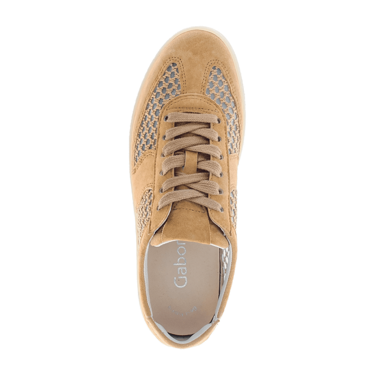Gabor Women's Low-Top Sneakers - Brown Nubuck Suede Comfort Shoes