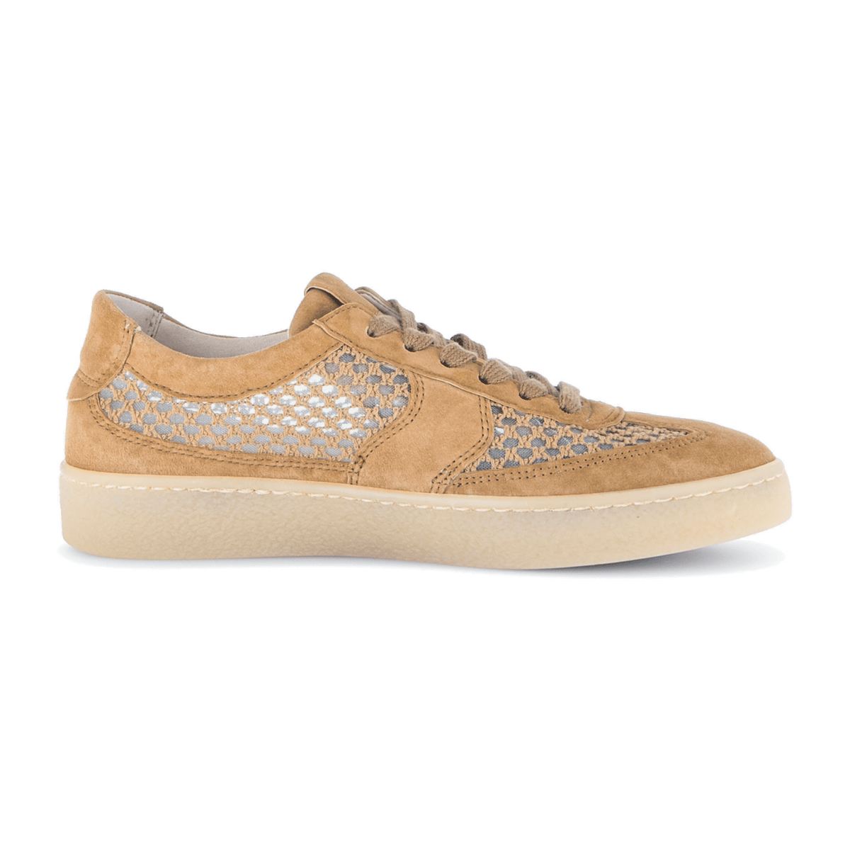 Gabor Women's Low-Top Sneakers - Brown Nubuck Suede Comfort Shoes