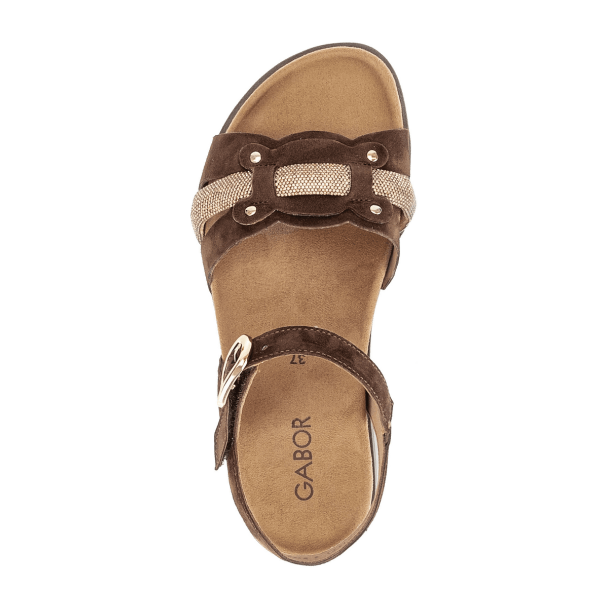 Gabor Best Fitting Women's Mules - Cacao Gold Nubuck Sandals