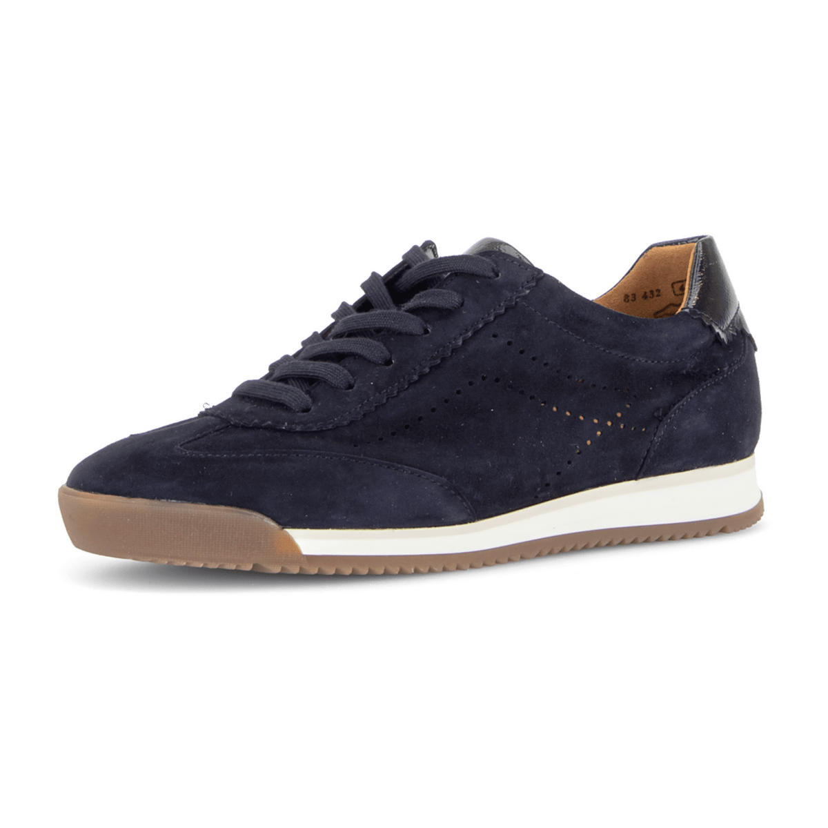 Gabor Women's Low-Top Sneakers Dark Blue Patent Lace-Up