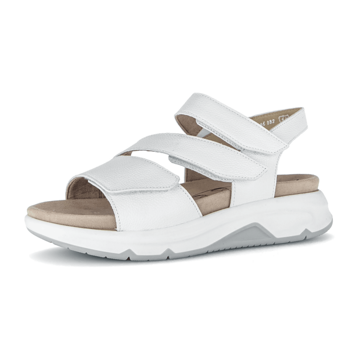 Gabor Women's Platform Sandals White Smooth Leather Comfort