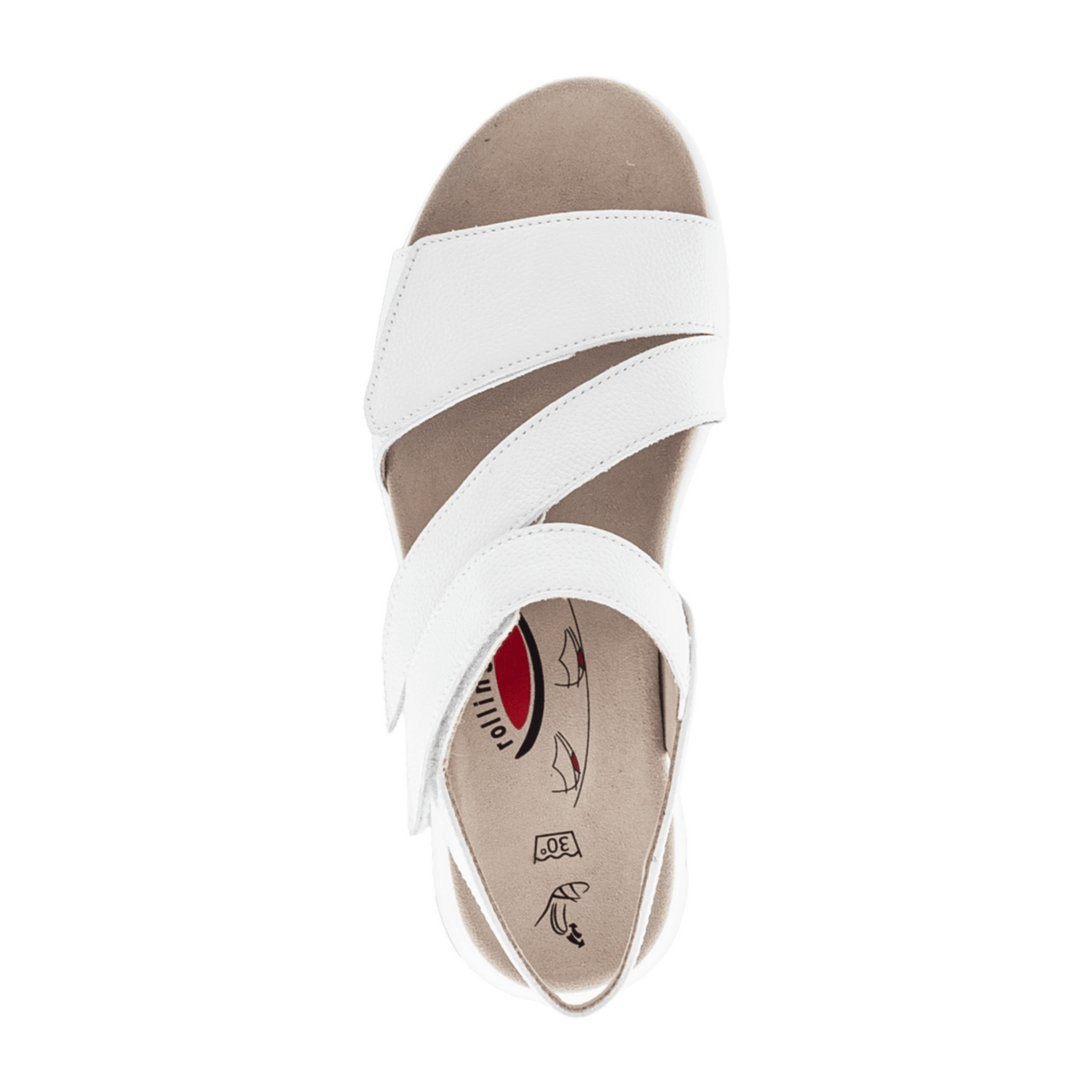 Gabor Women's Platform Sandals White Smooth Leather Comfort