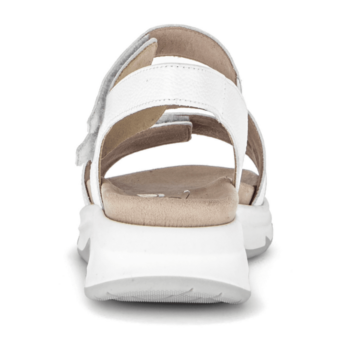 Gabor Women's Platform Sandals White Smooth Leather Comfort