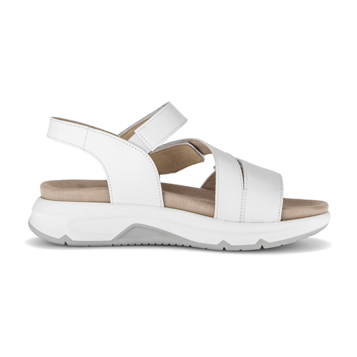 Gabor Women's Platform Sandals White Smooth Leather Comfort