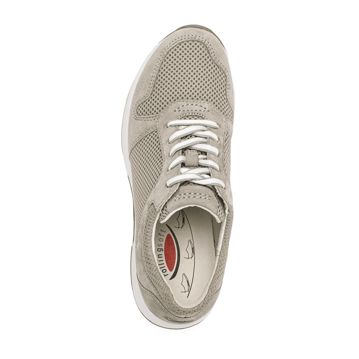 Gabor Rollingsoft Women's Lace-Up Sneakers - Lightweight Comfort Shoes Powder