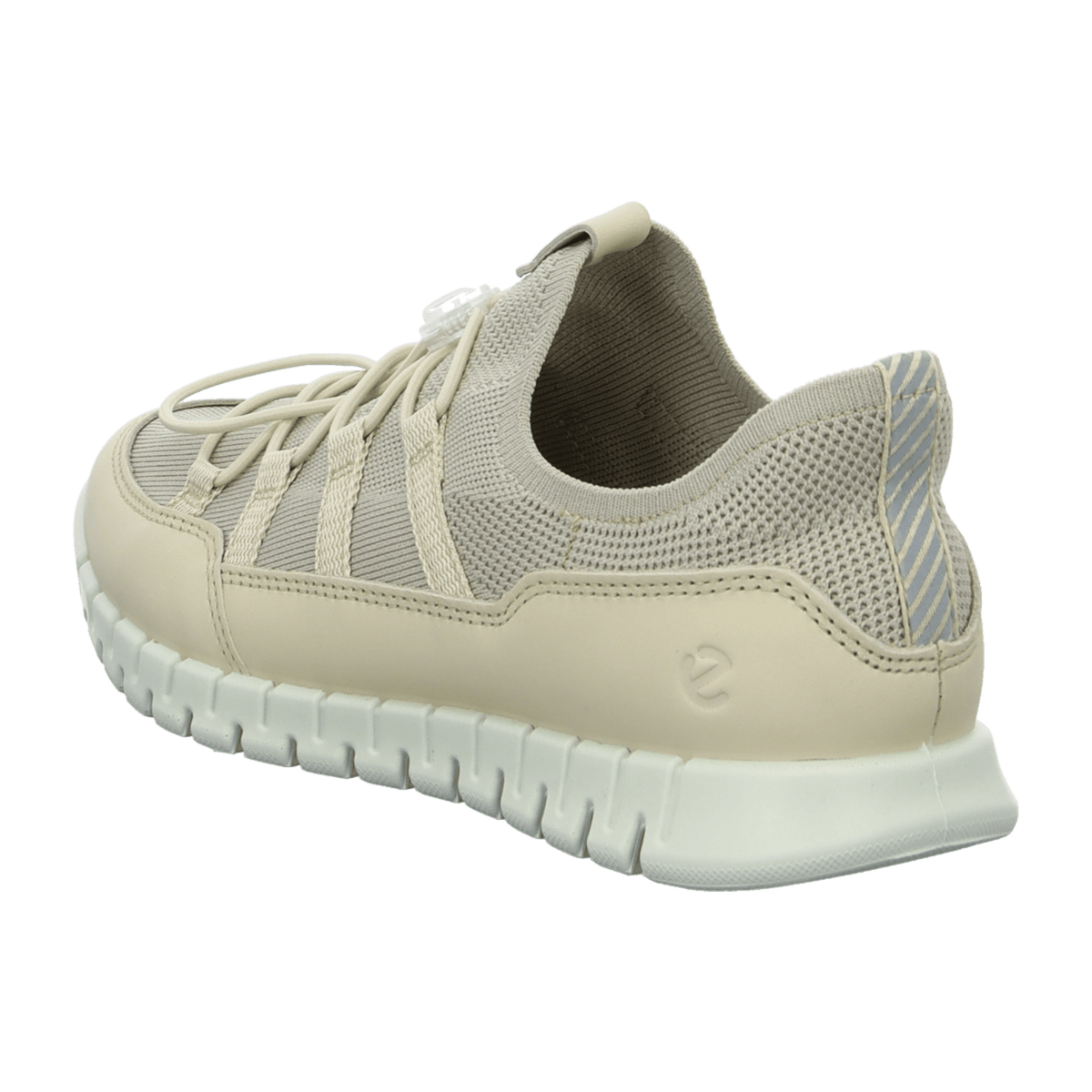 ECCO GRUUV LITE Women's Sneaker - Lightweight Beige Leather Textile Slipper